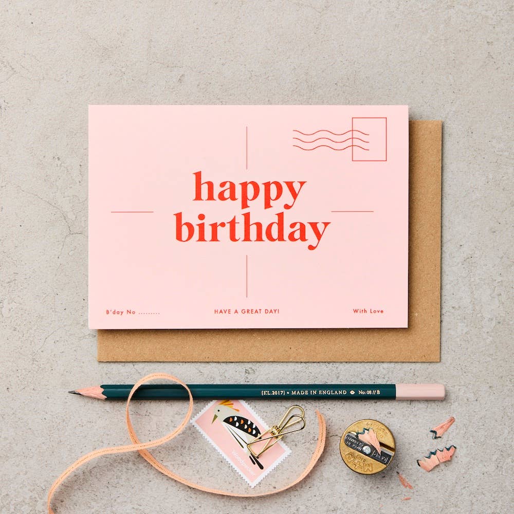 Tarjeta Cumpleaños rosa