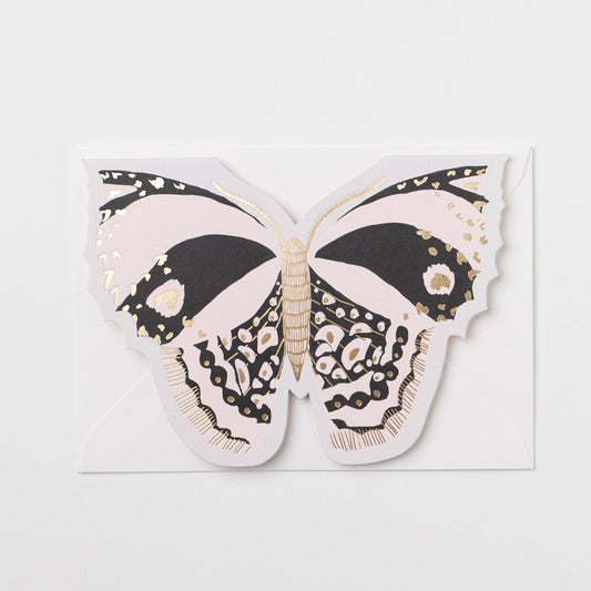 Beautiful butterfly card with gold accents. Butterly shape card