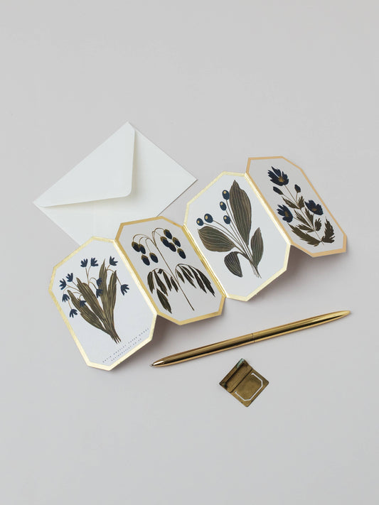 Mini tarjeta Flor Azul (concertina)