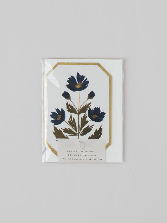 Mini tarjeta Flor Azul (concertina)