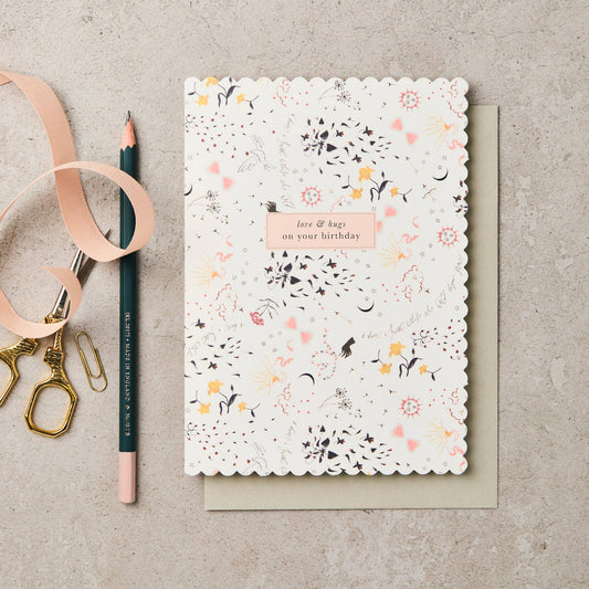 Tarjeta Love & Hugs On Your Birthday