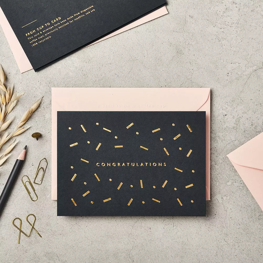 Tarjeta "congratulations" negra