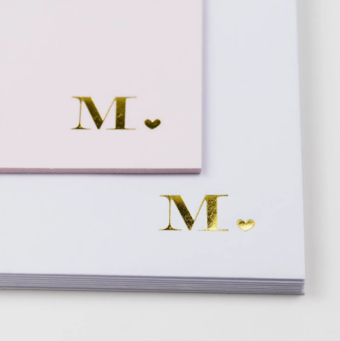 Set de tarjetas+sobres con inicial