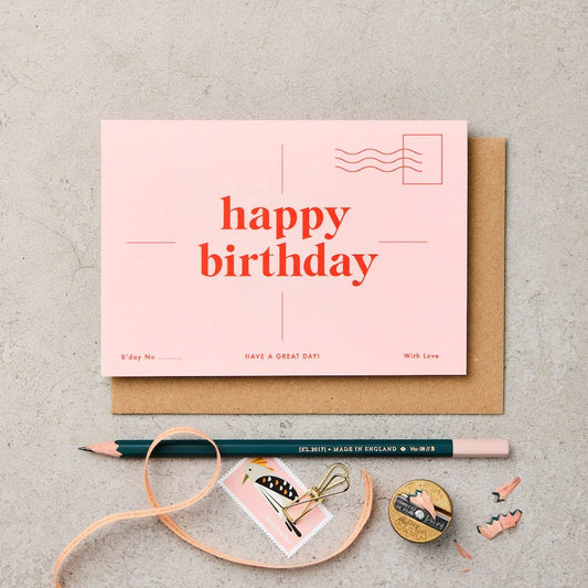 Tarjeta Cumpleaños rosa