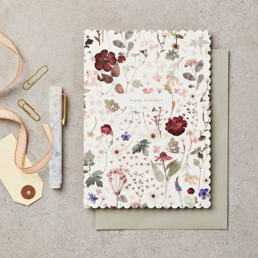 Tarjeta Cumpleaños "Flores Secas"