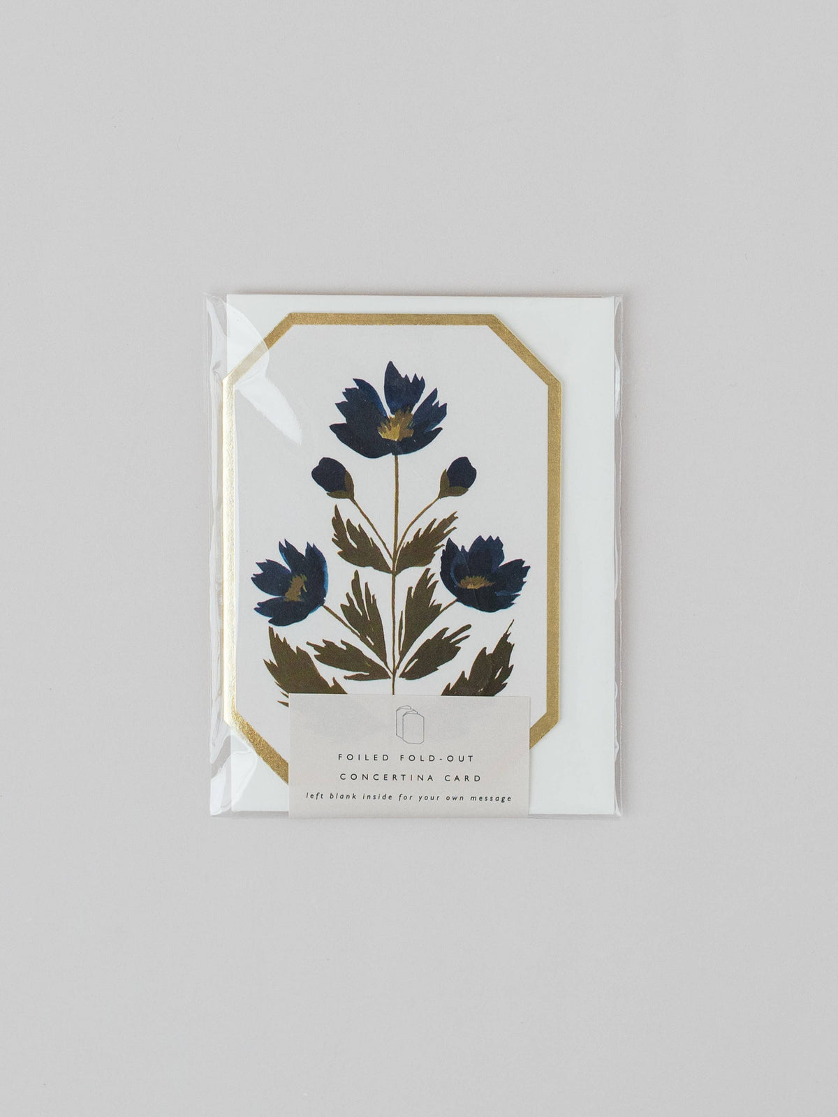 Mini tarjeta Flor Azul (concertina)