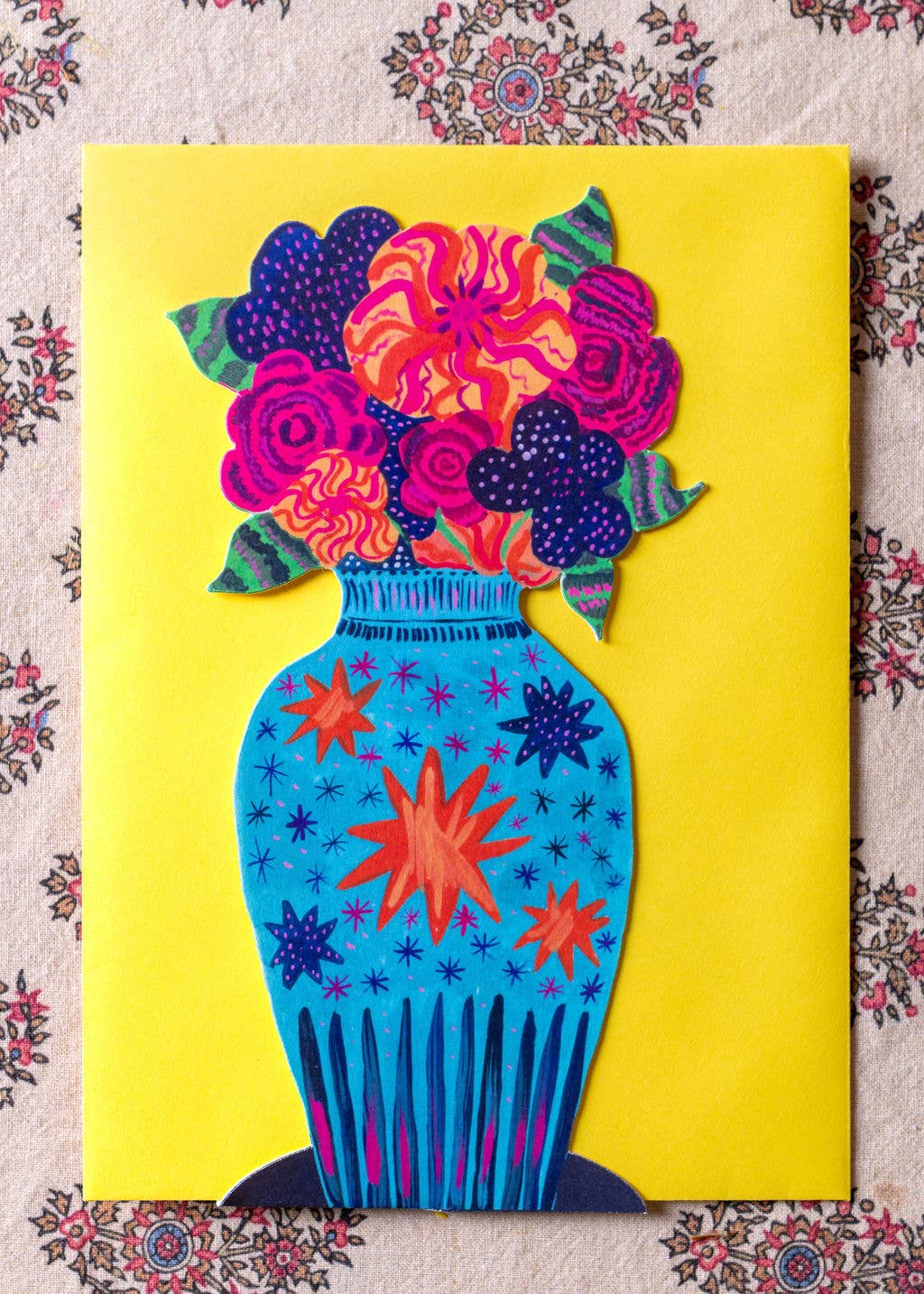 Tarjeta Jarrón con flores