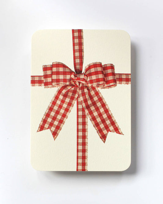 Tarjeta Lazo vichy rojo