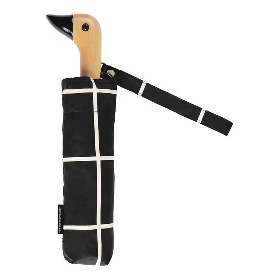 Paraguas Negro con raya blanca