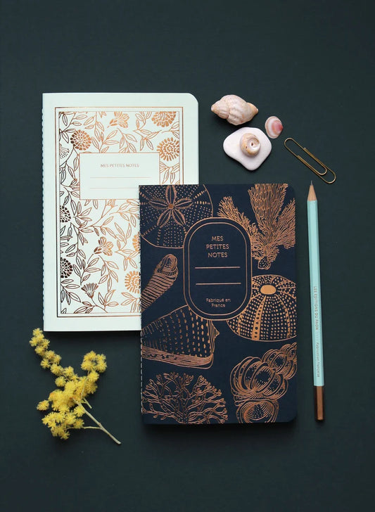 Cuaderno cosido "conchas marinas"